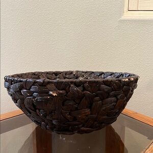 Handcrafted Dark Brown Woven Bowl